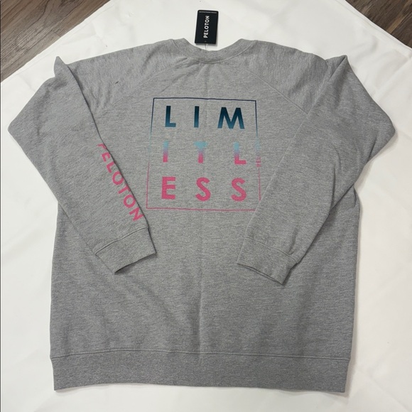 Peloton Heather Gray Sweatshirt with Pink Accents - Picture 3 of 5